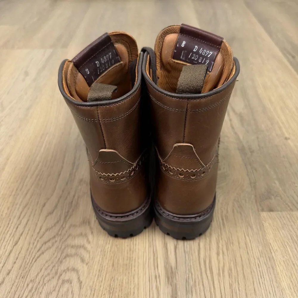 Allen Edmonds Boots Mens Size 8 Brown Chapman Leather Wingtip Weatherproof Lug